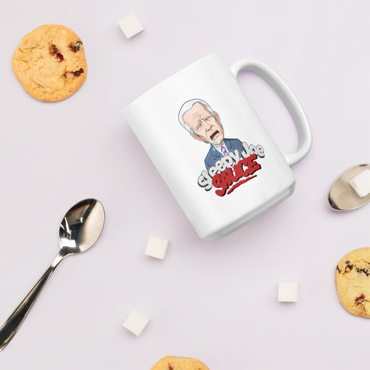 Sleep Joe Sauce white glossy mug